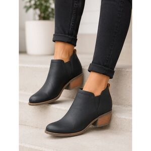 Dr. Scholl's Laurel Black Leather Ankle Booties Size 6.5 Comfort Chelsea Boots